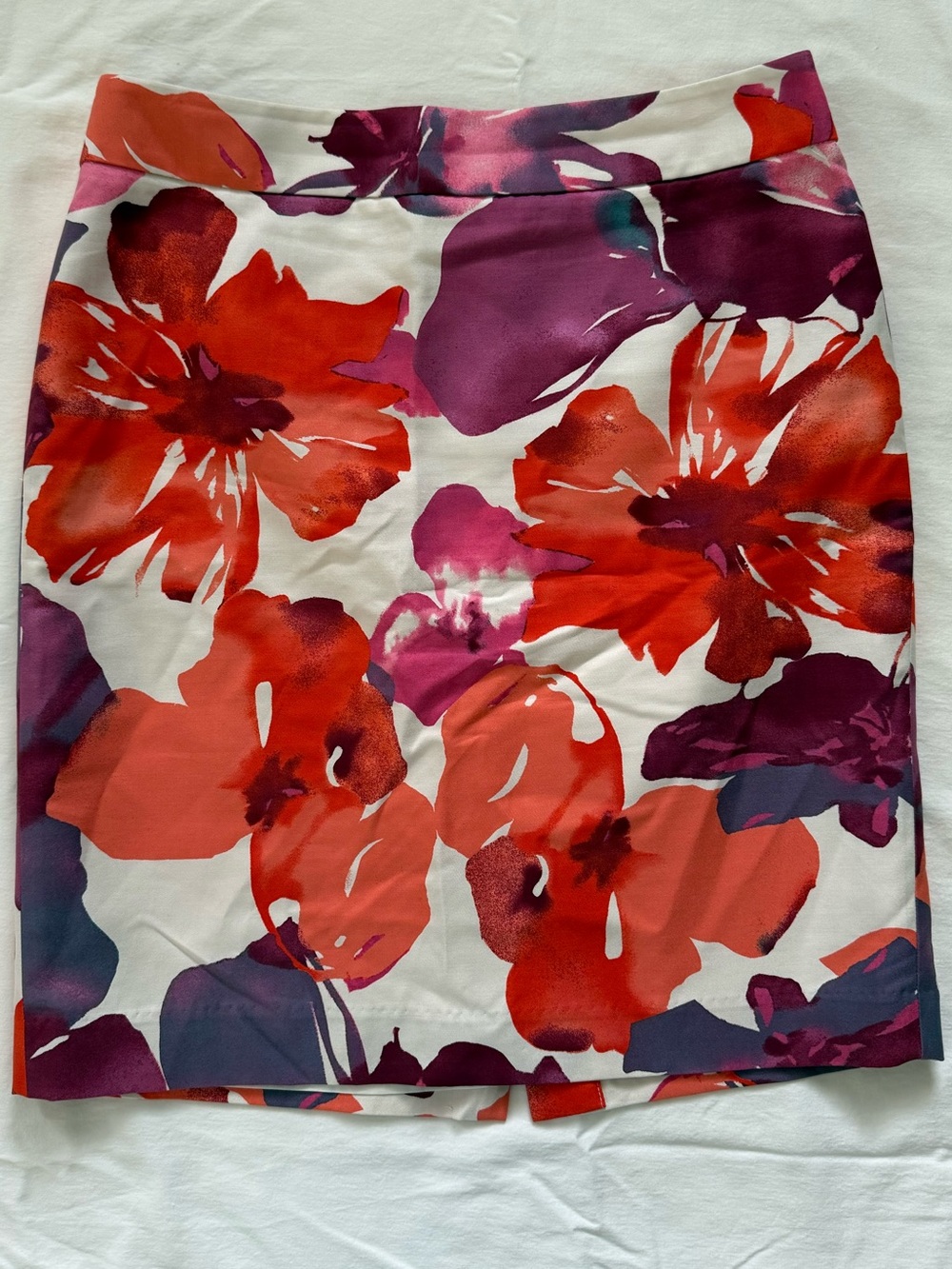 Ann Taylor LOFT Floral Mini Skirt‎ Size 6 Pink Orange Silk Blend Lined